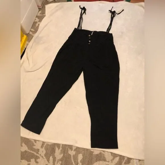 Free people highwaisted button front side drawstrings cotton pants, size small P