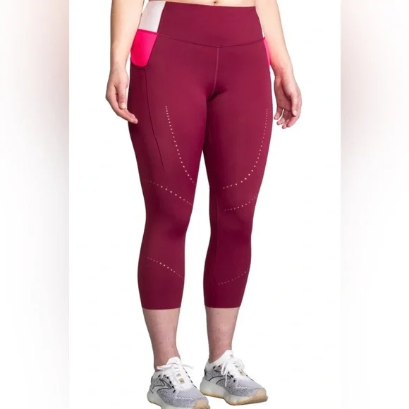 Brooks Womens XL Method 3/4‎ Running Tights High-Rise Performance Athletic Capri