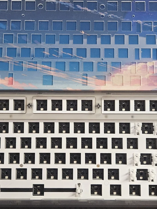FL-CMMK MK870 Barebones RGB Mechanical Keyboard DIY Kit Frosted Black Cherry MX