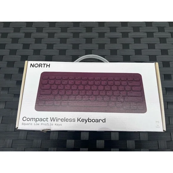 North Compact Square Key Wireless Keyboard - Plum Purple New