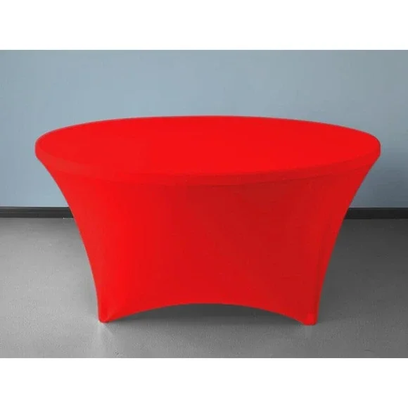 Gowinex Red 5 ft 60inch Round Spandex Tablecloth Fitted Stretch‎ Table Cover