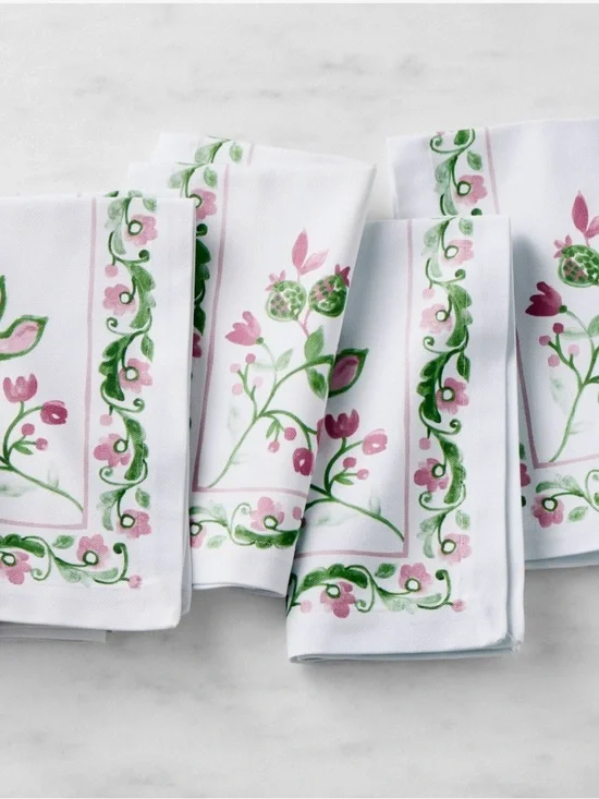 Painted Vine Napkins, Set of 4🌸