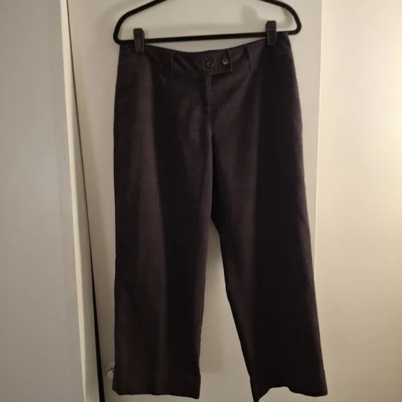 Rose Haggar Women's Dark Brown Pun Stripe Dress Pants