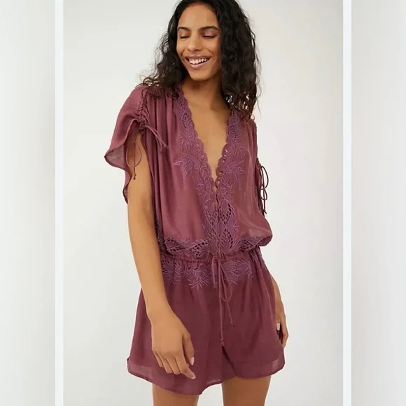 Free People | Weila Romper in Pomergranate, Size XS, NWT
