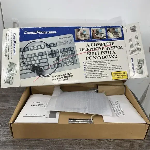 CompuPhone 2000 Keyboard And Telephone phone‎ 1994 Vintage New!