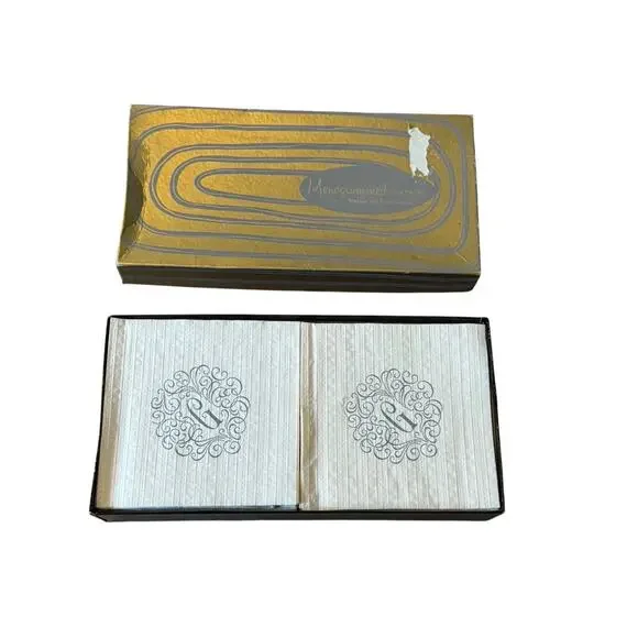 Vintage Monogrammed Beverage Napkins Letter G Paper‎ Napkins Barware Party READ