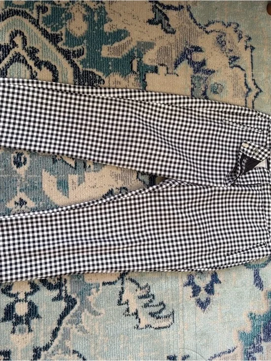 Adrianna Papell Black and White Gingham Trousers