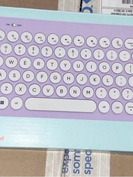 Round-Key Wireless Keyboard in Lavender‎ & Mint