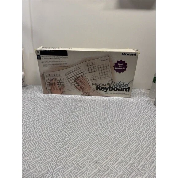 Vtg Microsoft Natural Keyboard 1994 Win 95 NOS New Sealed Inside Open Box Read