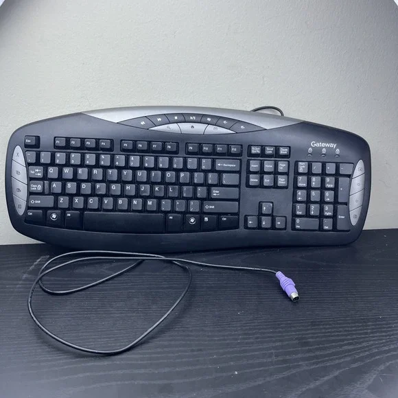 Gateway KB-0401 Black Silver Wired PS/2 Multimedia Keyboard Tested