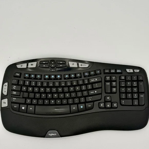 Logitech K350 Wireless Wave Ergonomic Keyboard No USB Receiver Missing Rear Foot