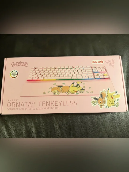 Razer Ornata V3 Tenkeyless Pokémon Pink Keyboard with Pastel Accents