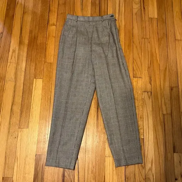 Talbots Petite Plaid Trousers With Zipper On The Side