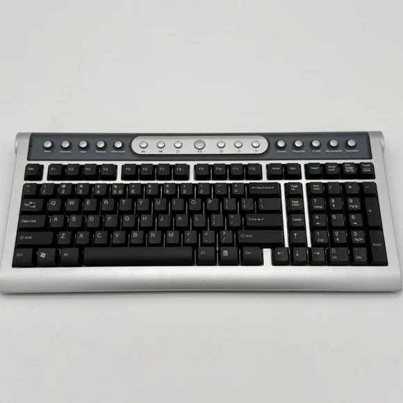 A4Tech RFKB-15 Wireless Multimedia Keyboard w/ RX-252 Receiver PS/2 Vintage