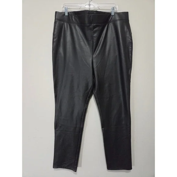 Fashion Nova Liliana Faux Leather Leggings Black Plus Size 3X NWT High Waisted