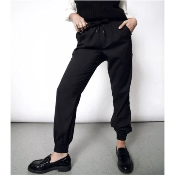 Wildfang Empower Drawstring Pant Jogger Trousers Black XS NWT Tomboy Chic Edgy