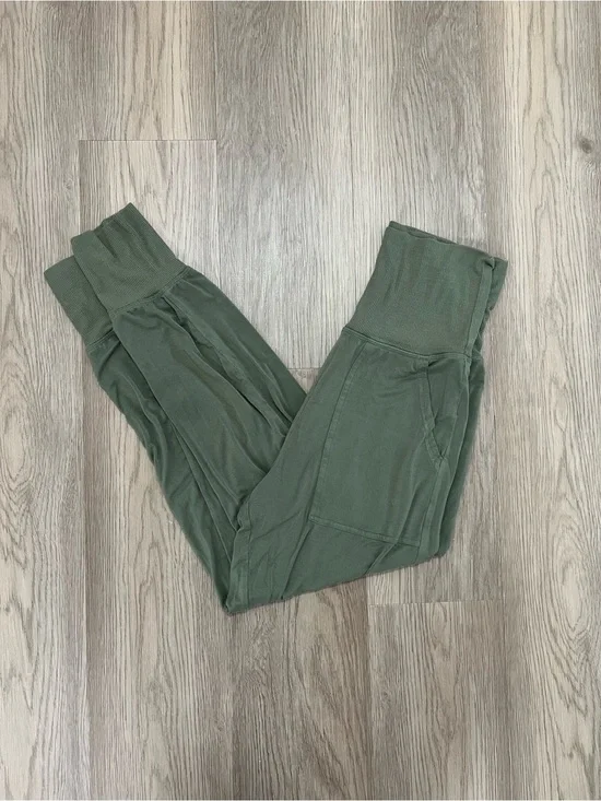 Aerie Real Soft Foldover Jogger Pants Olive Green Size Medium