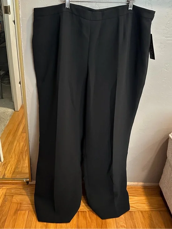 Kasper Black Wide-Leg Dress Trousers NWT Size 22W #J17