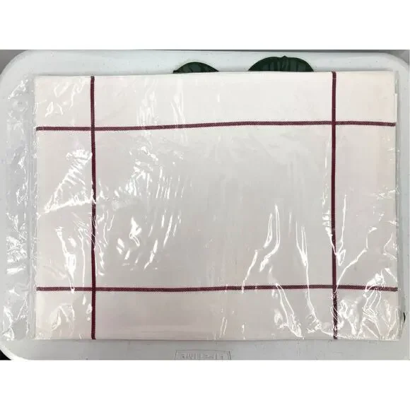 The Pampered Chef Set Of 2 White Wine Red Cotton Windowpane Placemats Dinning