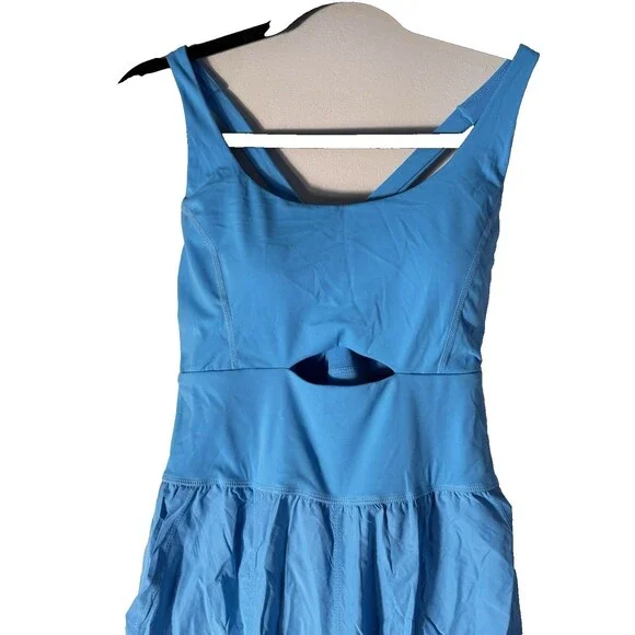 Workout Jump Suit Light Blue Small Women’s Side Pockets Cutout Center NWT