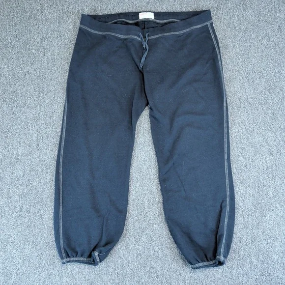 Soffe Y2K Capri Sweatpants Womens XLG Black Sporty Joggers Cropped Loungewear