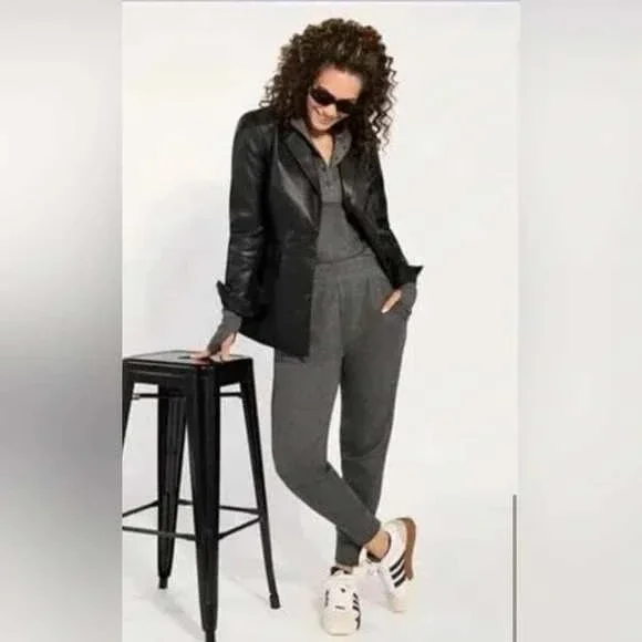 Cabi #4639 Waffle Jogger Charcoal Gray Size M Pull On Pockets‎ Casual
