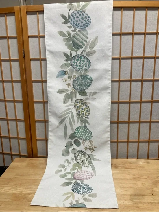 The Farmhouse Rachel Ashwell Easter Eggs Table Runner Watercolor Spring Sparkle