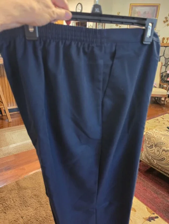 Womens Alfred Dunner Full Elastic Waist,2 Side pockets, Straight Leg, Navy