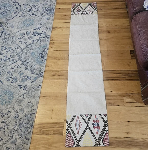 Embroidered Table Runner Target Threshold Cream Brown Red Multi Bohemian Ethnic‎