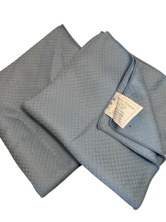 Set of two Vintage Fashion Industries Linen‎ Napkins baby light blue