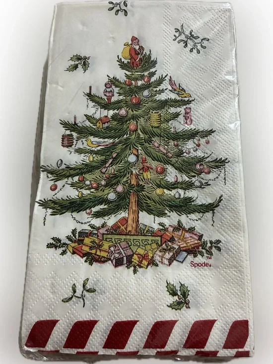 CR Gibson SPODE CANDY CANE TREE Pack of 32 Paper Dinner Napkins Christmas NWT