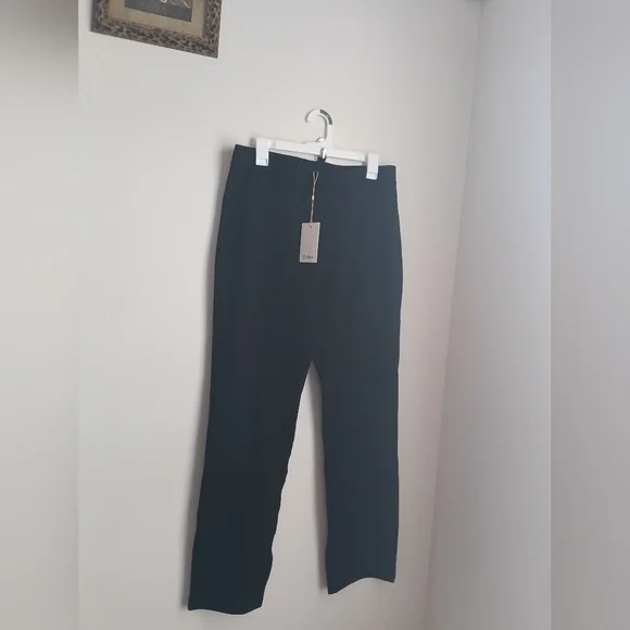 Quince Trousers Women L Black Comfort Stretch Versatile Career Elegant Academia