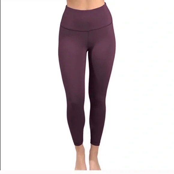 🔥 Yogalicious Lux NWT Dark Cherry Full Length Leggings 1X Pockets