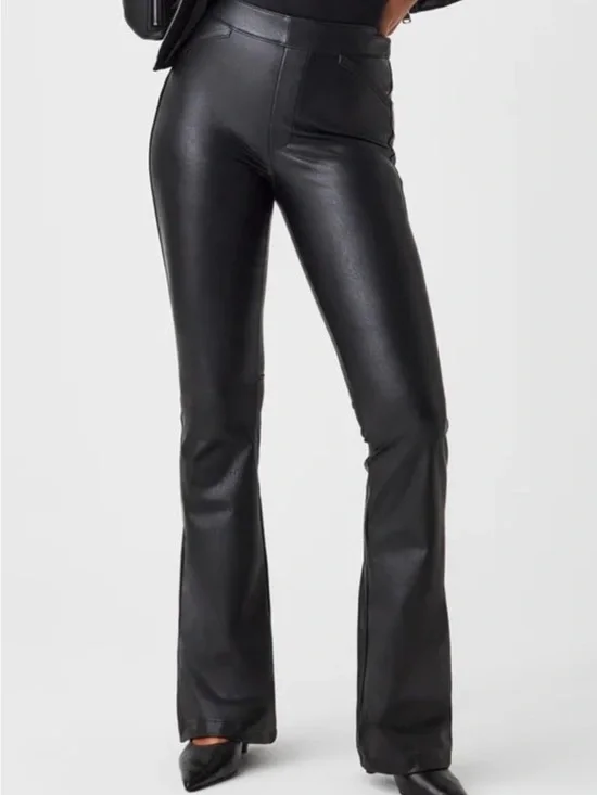 NWT Spanx Leather-Like Flare Pant