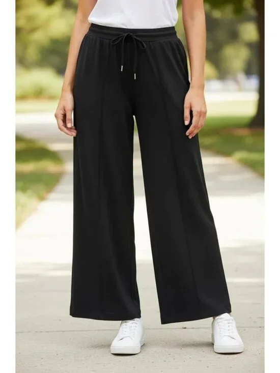 ATHLETA Endeavor Wide Leg Drawstring Pant in Black Size 14p