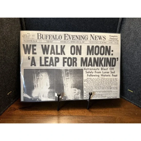 Moon Landing Buffalo Evening News Laminated Placemat Approx 11