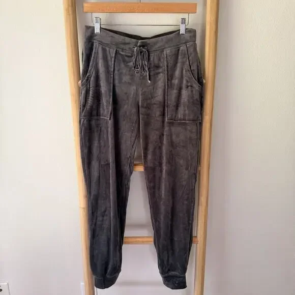 House of Harlow 1960 Velour Jogger Pants Gray Lounge Casual Size S