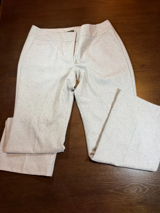 NWT Ann Taylor Wool Lined Trousers Curvy Fit Speckled Gray