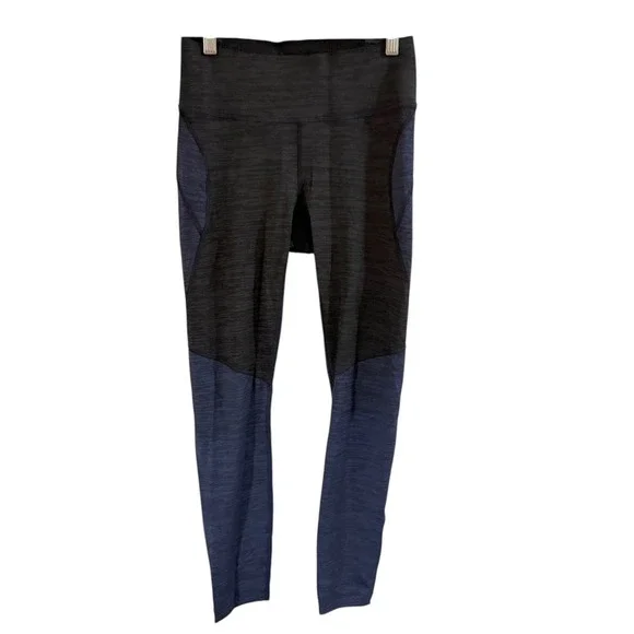 Outdoor Voices Athletic‎ Leggings Black Heather Blue Side Panel Size S
