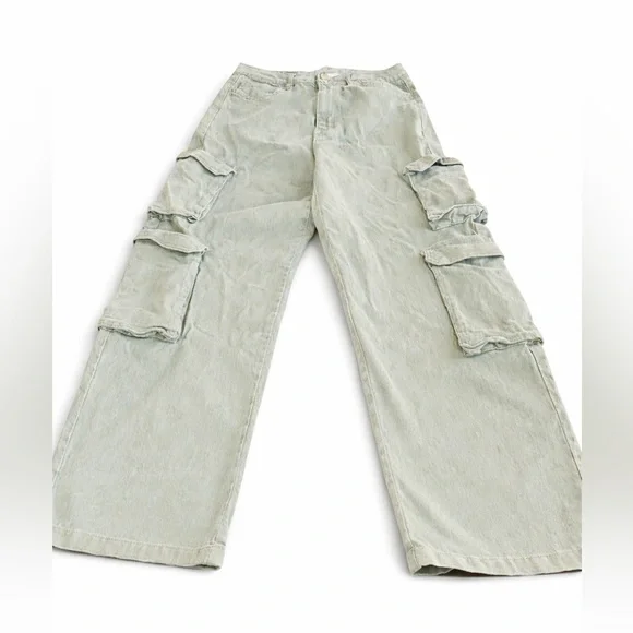 YMI High Rise All Day Cargo Wide Leg Pants Sage Green Women’s 11