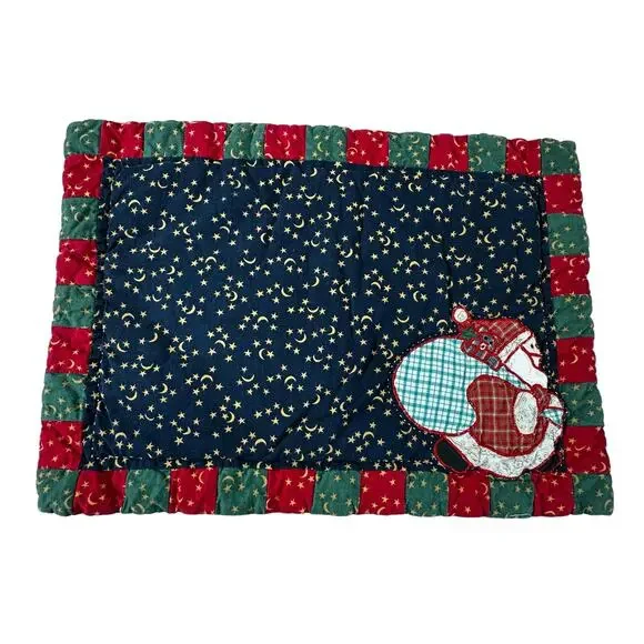 Santa Claus Placemats‎ Set of 6 Patchwork Red Green Navy Set of 6