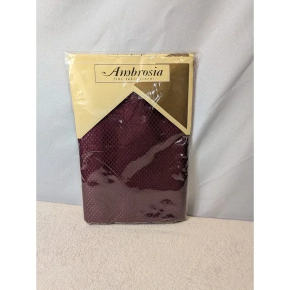 Ambrosia Fine Table Linens Garnet Red Square Tablecloth 52x52‎ NIP Coquette Goth