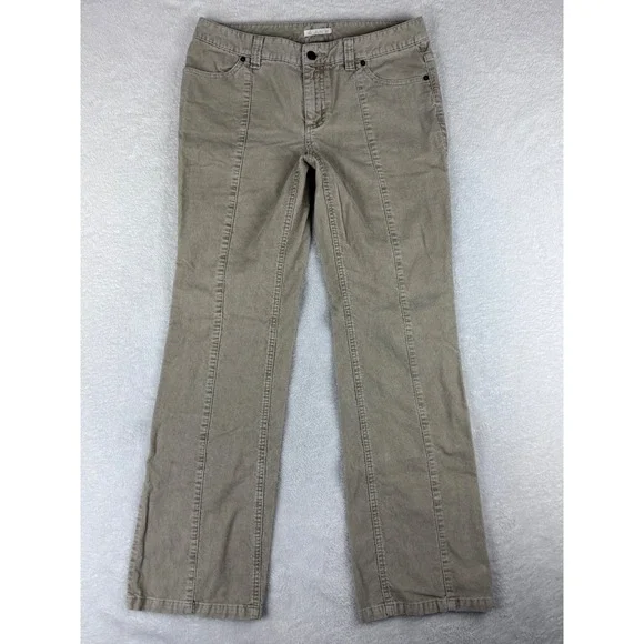 London Jean Corduroy Pants The Christie Fit Straight‎ Leg Beige Size 8