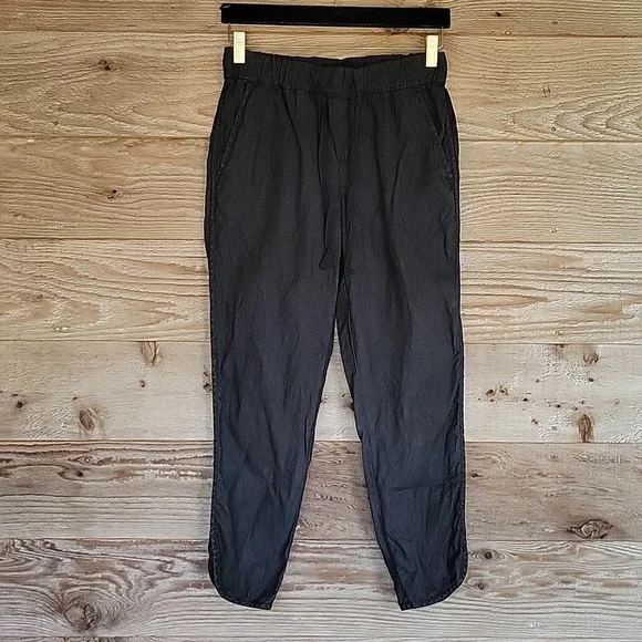 Caslon Size XSmall Black Tulip Hem Drawstring Linen Pants