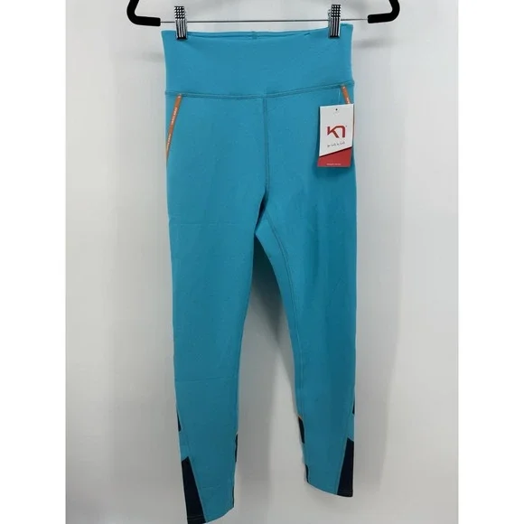 Kari Traa Janni High Waisted Tights‎ Women's M Scuba Blue NWT