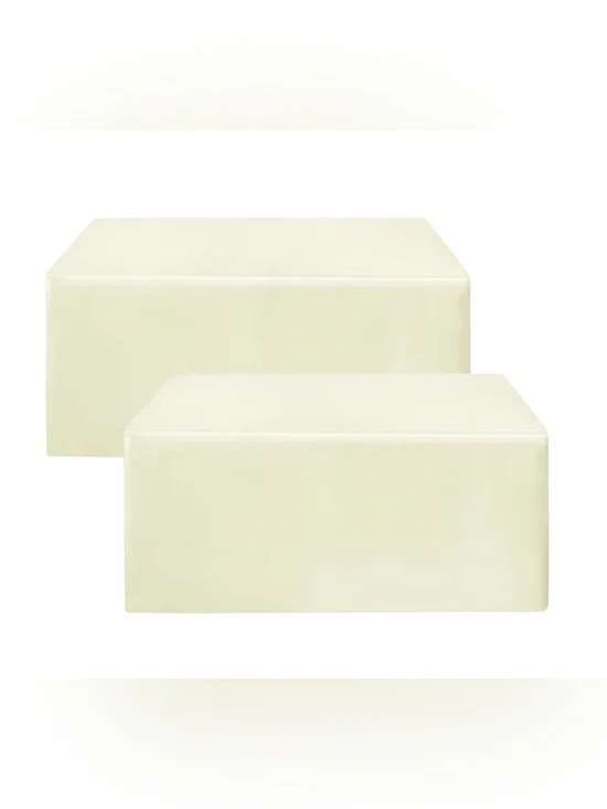 Buttercream Fitted Table Covers For 8Ft Folding Tables 100% Polyester (2-Pack)