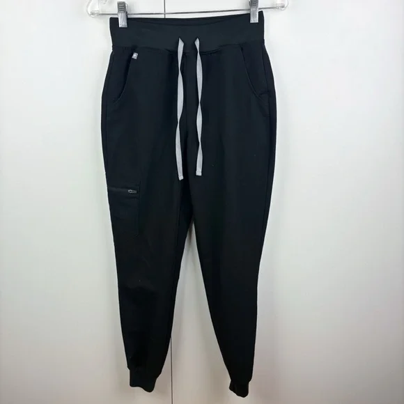 Figs High Waisted Zamora Jogger Scrub Pant Black Size XS Medical Nurse Doctor