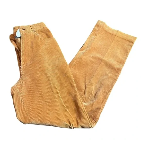 Petite Street High Waisted Corduroy Pants‎ Women Size 5 Caramel Flare Leg