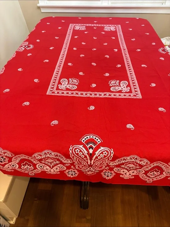 Red Paisley Tablecloth