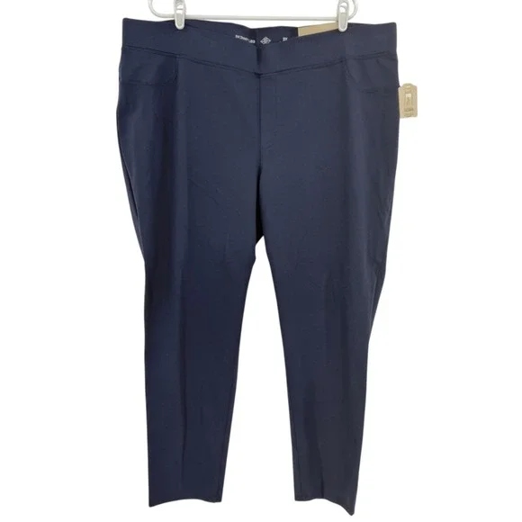 St Johns Bay Women's Pull-on Skinny Leg Comfort Stretch Navy Leggings Sz 3X NWT